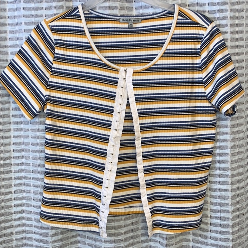 Striped open clasped shirt